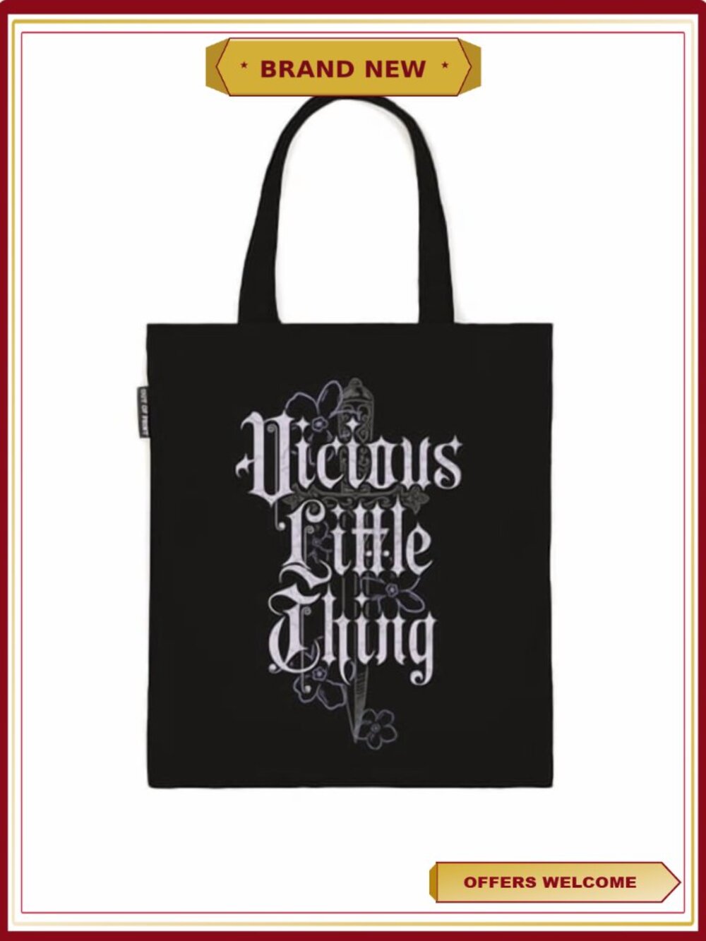 Powerless Vicious Little Thing Cotton Canvas Tote Bag with Inner Pocket